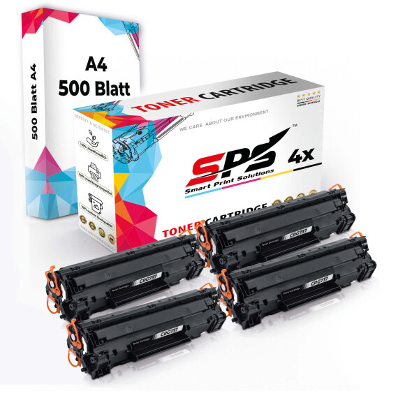 Druckerpapier A4 + 4x Multipack Set Kompatibel für Canon LBP-215 X (2200C002/052H) Toner Schwarz