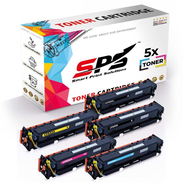 5x Multipack Set Kompatibel für HP Color LaserJet CM 2300 Series (304A/CC531A, CC533A, CC532A, CC530A) Toner