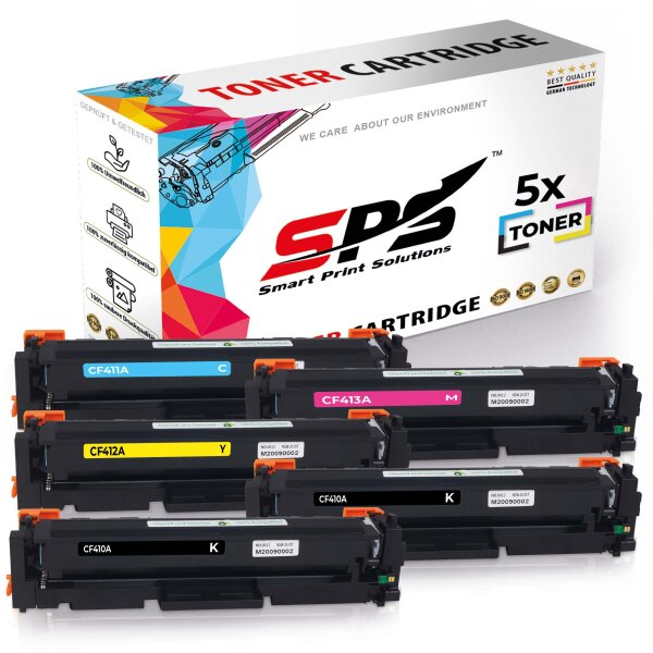 5x Multipack Set Kompatibel für HP Color Laserjet Pro M 452 (410A/CF411A, CF413A, CF412A, CF410A) Toner