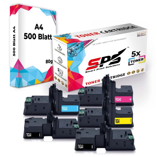 Druckerpapier A4 + 5x Multipack Set Kompatibel für OKI C 532 DN (46490607, 46490606, 46490605, 46490608) Toner