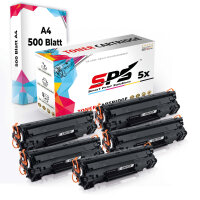 Druckerpapier A4 + 5x Multipack Set Kompatibel f&uuml;r Canon I-Sensys MF 232 (9435B002/737) Toner Schwarz