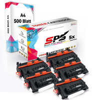 Druckerpapier A4 + 5x Multipack Set Kompatibel für HP LaserJet P 4014 DN (CC364A/64A) Toner Schwarz