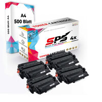 Druckerpapier A4 + 4x Multipack Set Kompatibel f&uuml;r HP LaserJet Enterprise 500 MFP M 525 dn (CE255X/55X) Toner Schwarz