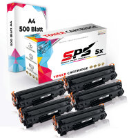 Druckerpapier A4 + 5x Multipack Set Kompatibel für HP LaserJet P 1603 (CE278A/78A) Toner Schwarz