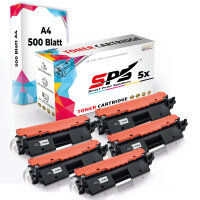 Druckerpapier A4 + 5x Multipack Set Kompatibel f&uuml;r HP LaserJet Pro M 102 w (CF217A/17A) Toner Schwarz