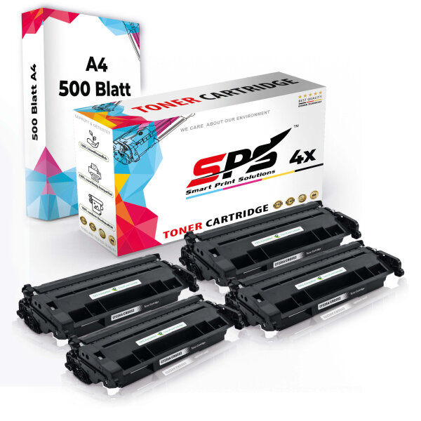 Druckerpapier A4 + 4x Multipack Set Kompatibel für HP Laserjet Pro M 402 (CF226A/26A) Toner Schwarz