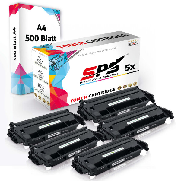 Druckerpapier A4 + 5x Multipack Set Kompatibel für HP Laserjet Pro M 402 (CF226A/26A) Toner Schwarz