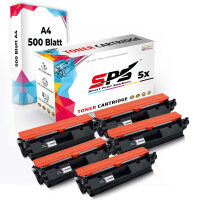Druckerpapier A4 + 5x Multipack Set Kompatibel f&uuml;r HP LaserJet Pro MFP M 227 sdn (CF230A/30A) Toner Schwarz