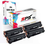 Druckerpapier A4 + 4x Multipack Set Kompatibel f&uuml;r HP Laserjet Pro MFP M 26 W (CF279A/79A) Toner Schwarz