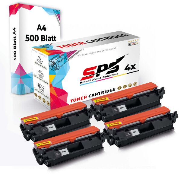 Druckerpapier A4 + 4x Multipack Set Kompatibel für HP Laserjet Pro M 118 (CF294A) Toner Schwarz