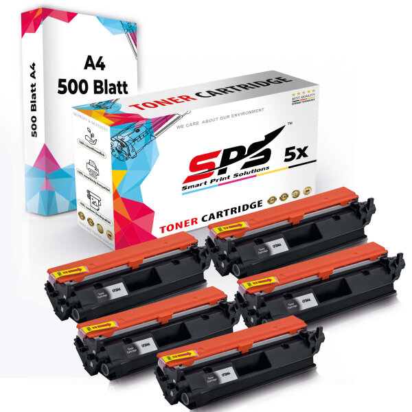 Druckerpapier A4 + 5x Multipack Set Kompatibel für HP Laserjet Pro M 118 (CF294A) Toner Schwarz