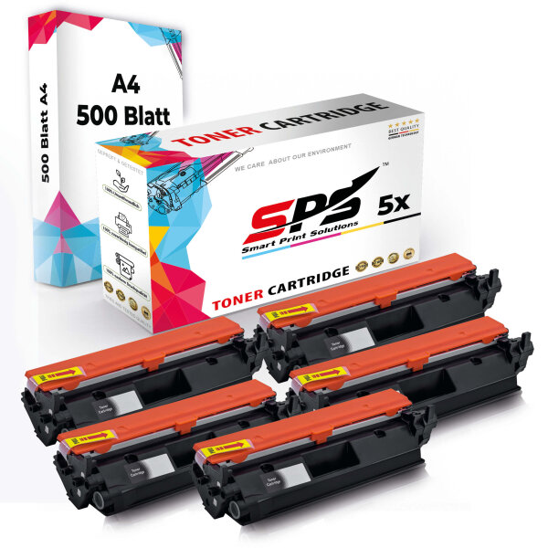 Druckerpapier A4 + 5x Multipack Set Kompatibel für HP LaserJet Pro MFP M 148 Series (CF294X) Toner Schwarz