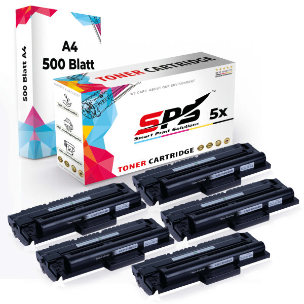 Druckerpapier A4 + 5x Multipack Set Kompatibel für Samsung ML-1710 Series (ML-1710D3/1710) Toner Schwarz