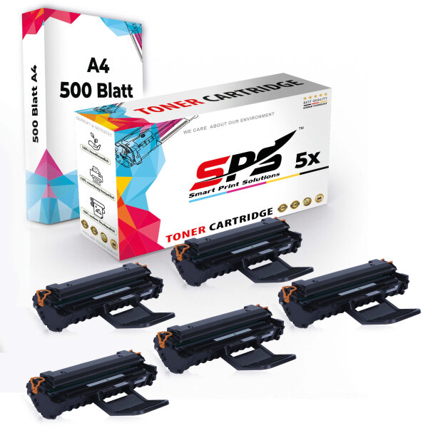 Druckerpapier A4 + 5x Multipack Set Kompatibel für Samsung ML-1640 (MLT-D1082S/1082) Toner Schwarz