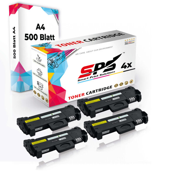 Druckerpapier A4 + 4x Multipack Set Kompatibel für Samsung Proxpress M 2675 D (MLT-D116L/116L) Toner Schwarz
