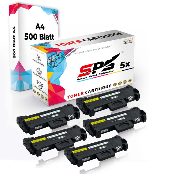 Druckerpapier A4 + 5x Multipack Set Kompatibel für Samsung Xpress M 2875 FD (MLT-D116L/116L) Toner Schwarz