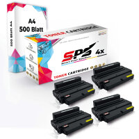 Druckerpapier A4 + 4x Multipack Set Kompatibel f&uuml;r Samsung SCX-5637 F (MLT-D205L/205L) Toner Schwarz