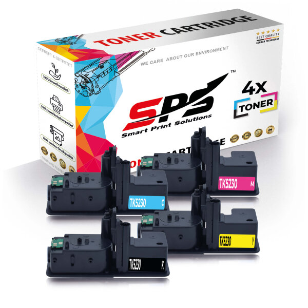 4x Multipack Set Kompatibel für Kyocera Ecosys M 5521 (TK-5230C, TK-5230M, TK-5230Y, TK-5230K) Toner