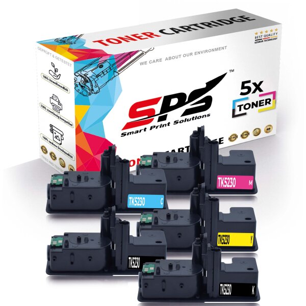 5x Multipack Set Kompatibel für Kyocera Ecosys M 5521 (TK-5230C, TK-5230M, TK-5230Y, TK-5230K) Toner