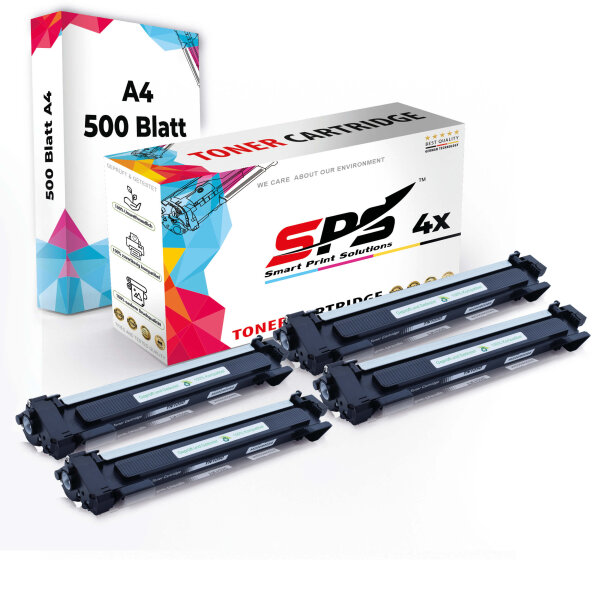 Druckerpapier A4 + 4x Multipack Set Kompatibel für Brother DCP-1512 (TN-1050) Toner Schwarz
